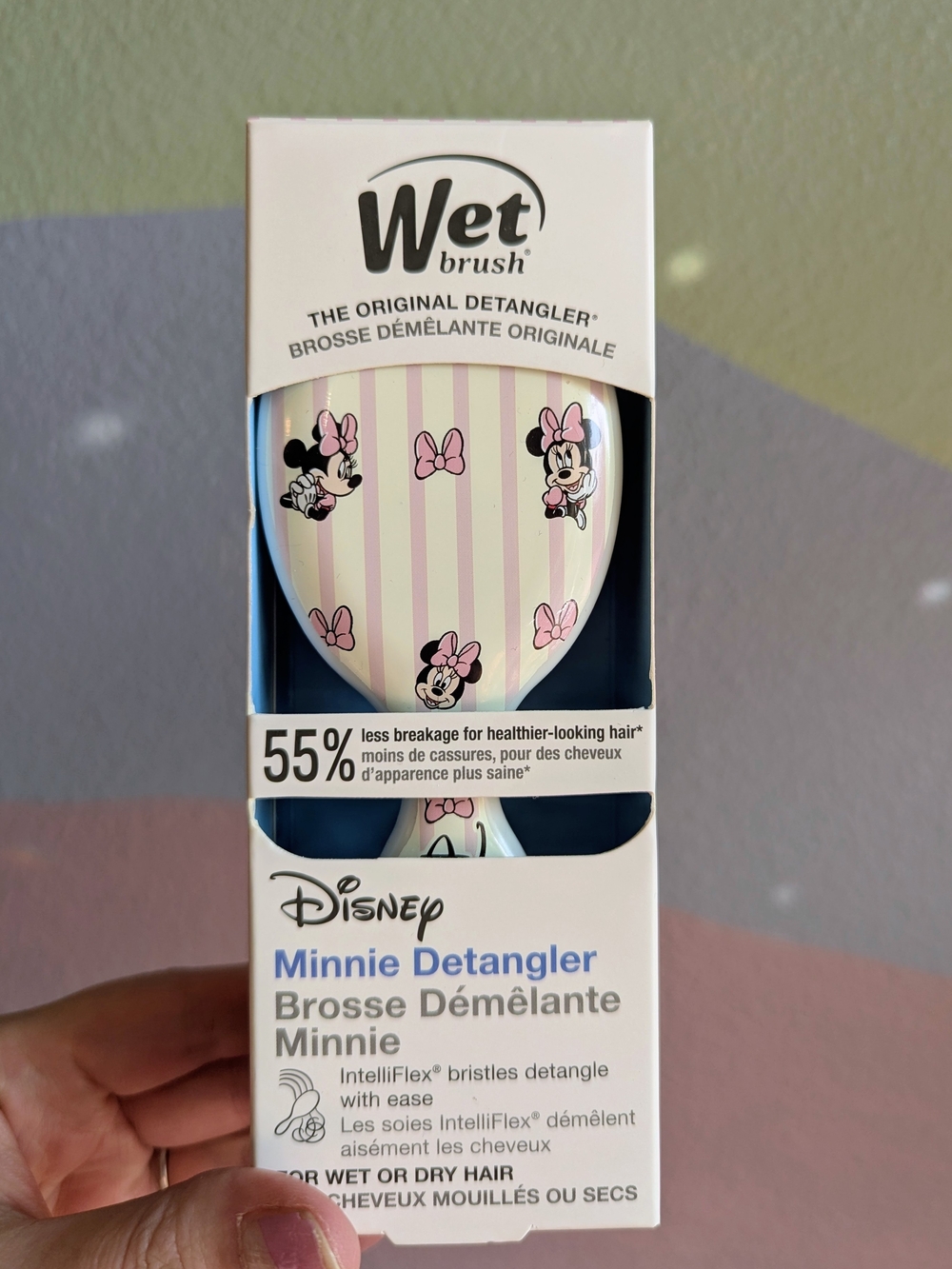 Wet Brush Disney Minnie Bows & Pink Stripe Detangler Brush